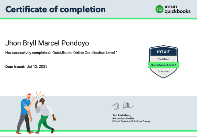 Intuit QuickBooks Online Certification Level 1